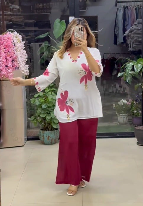 Floral Printed  Georgette Co-Ord Set