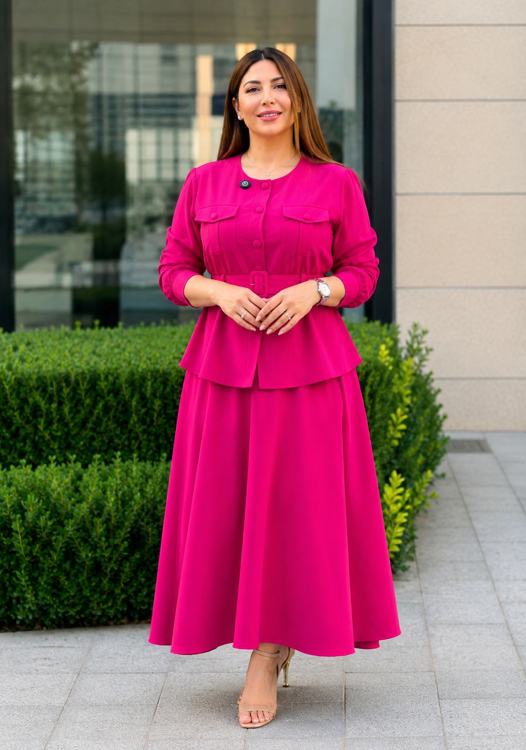 Italian Aura Belted Co-Ord Set For Woman