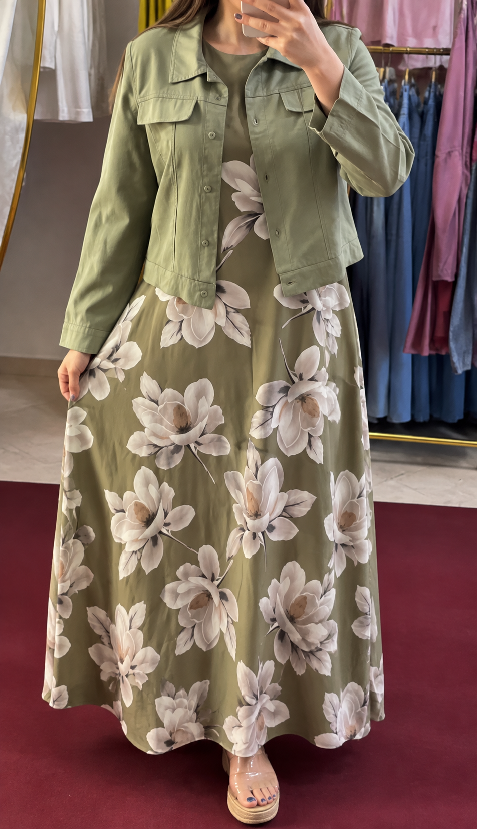 Sage Blossom Luxe Floral Co-Ord Set for Women