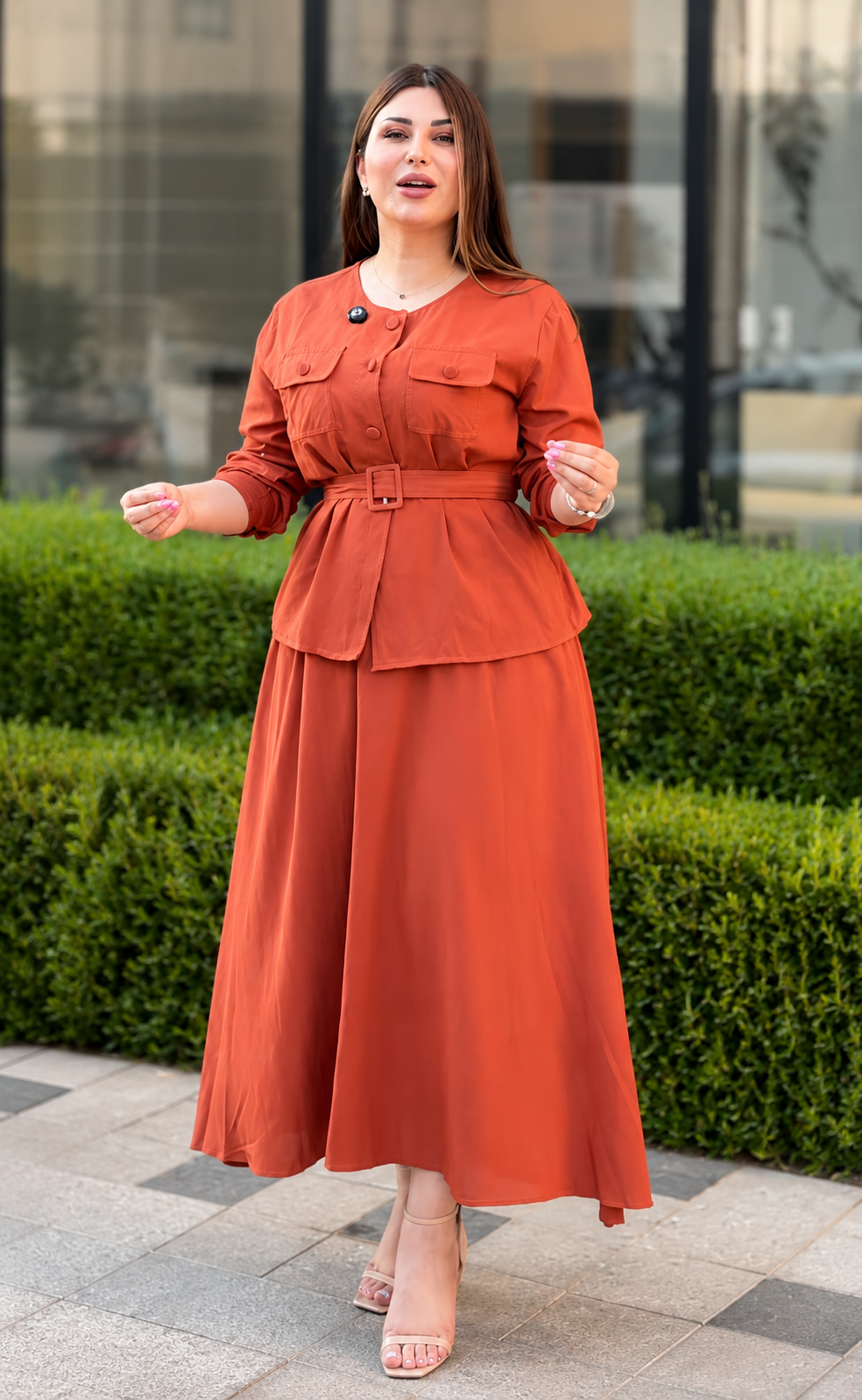 Italian Aura Belted Co-Ord Set For Woman