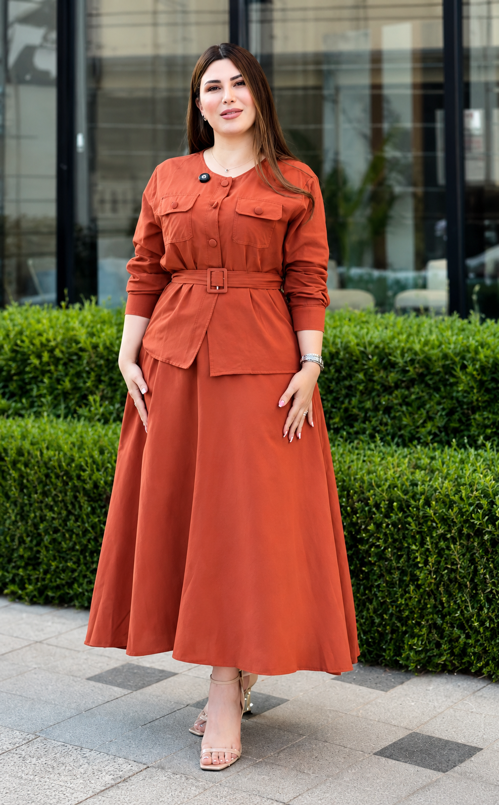 Italian Aura Belted Co-Ord Set For Woman
