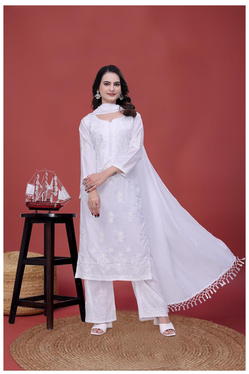White Kurta Pant Set