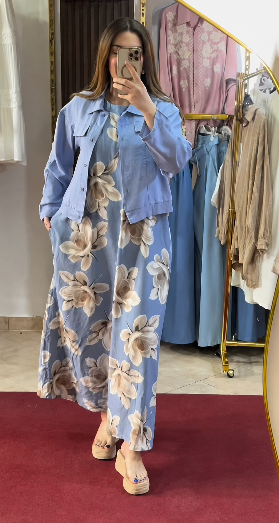 Sage Blossom Luxe Floral Co-Ord Set for Women