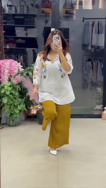 Yellow Women’s Stylish Printed Co-ord Set