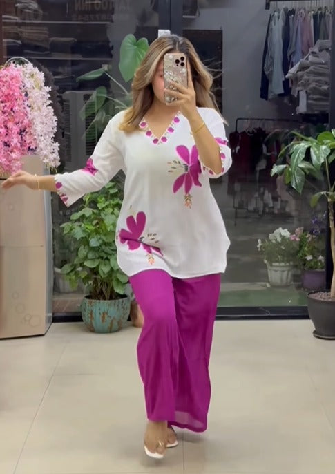 Floral Printed  Georgette Co-Ord Set