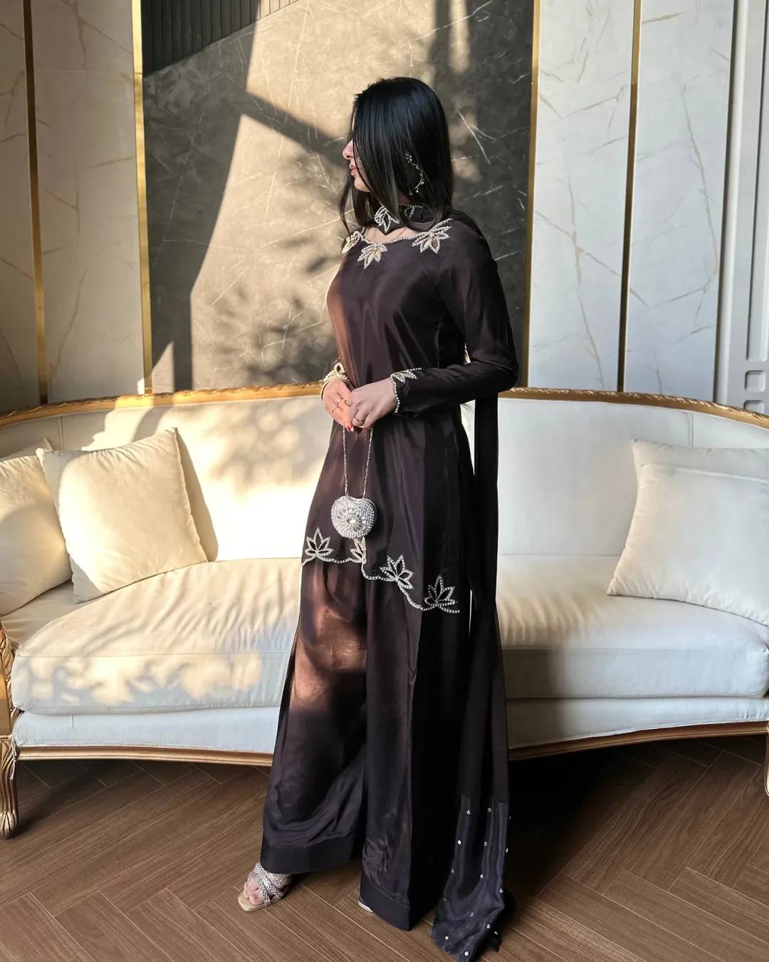 Black Heritage Glow Luxe Farshi Salwar Ensemble