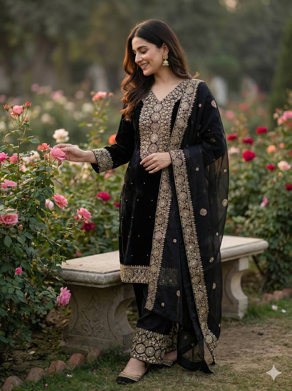 Crafted in Pure Fendy Silk with rich embroidery