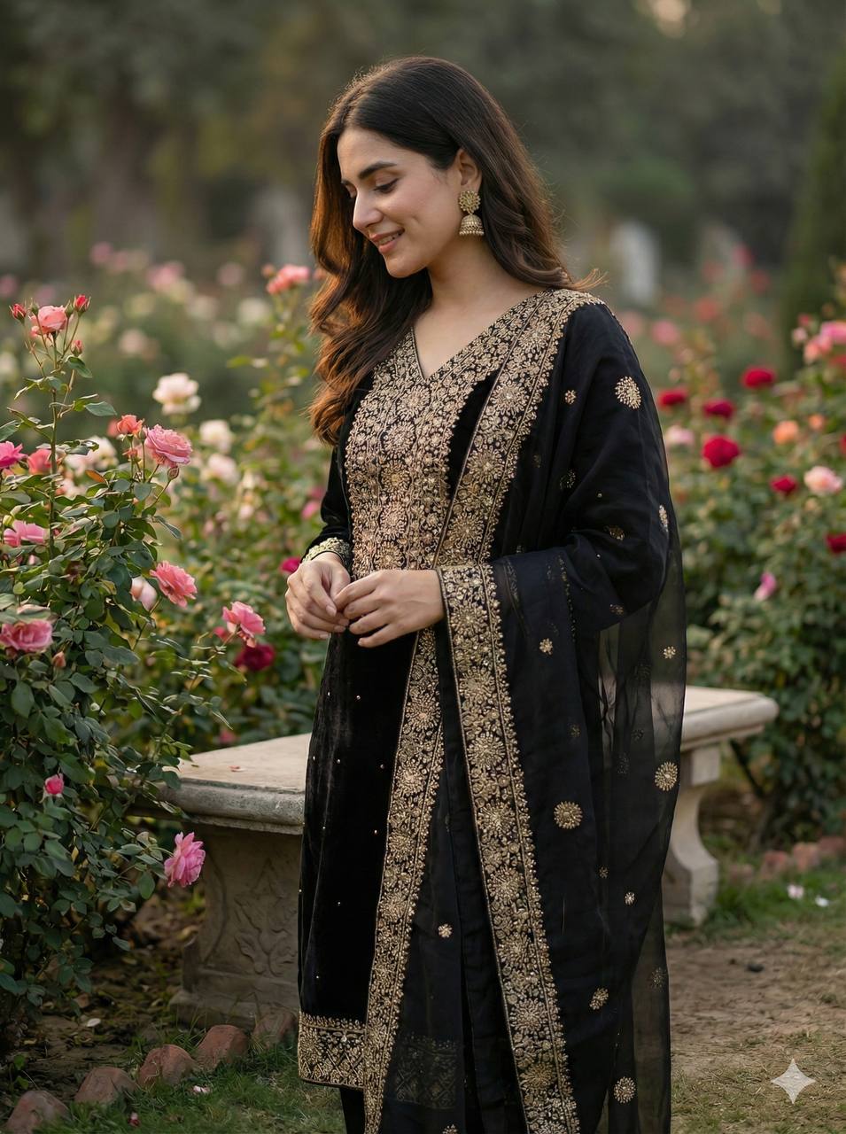Crafted in Pure Fendy Silk with rich embroidery