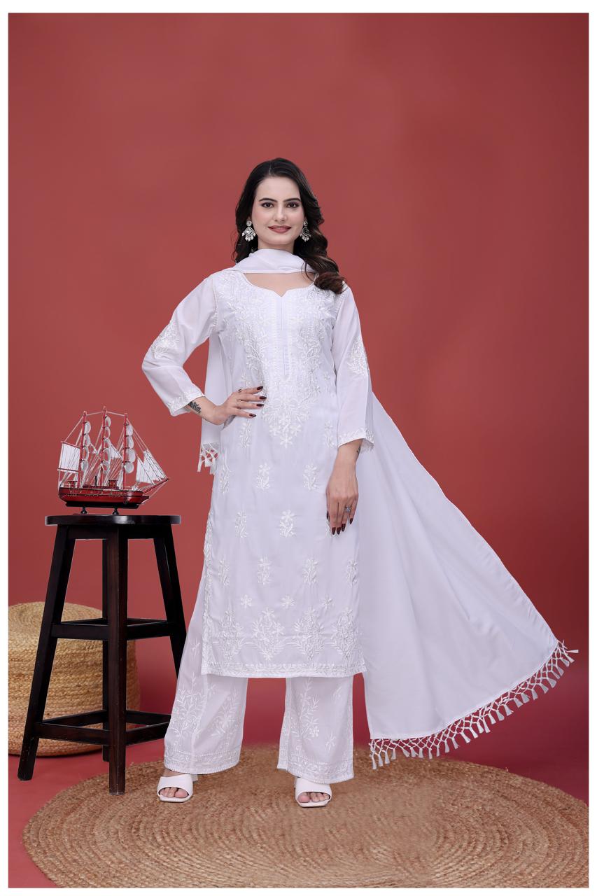 White Kurta Pant Set