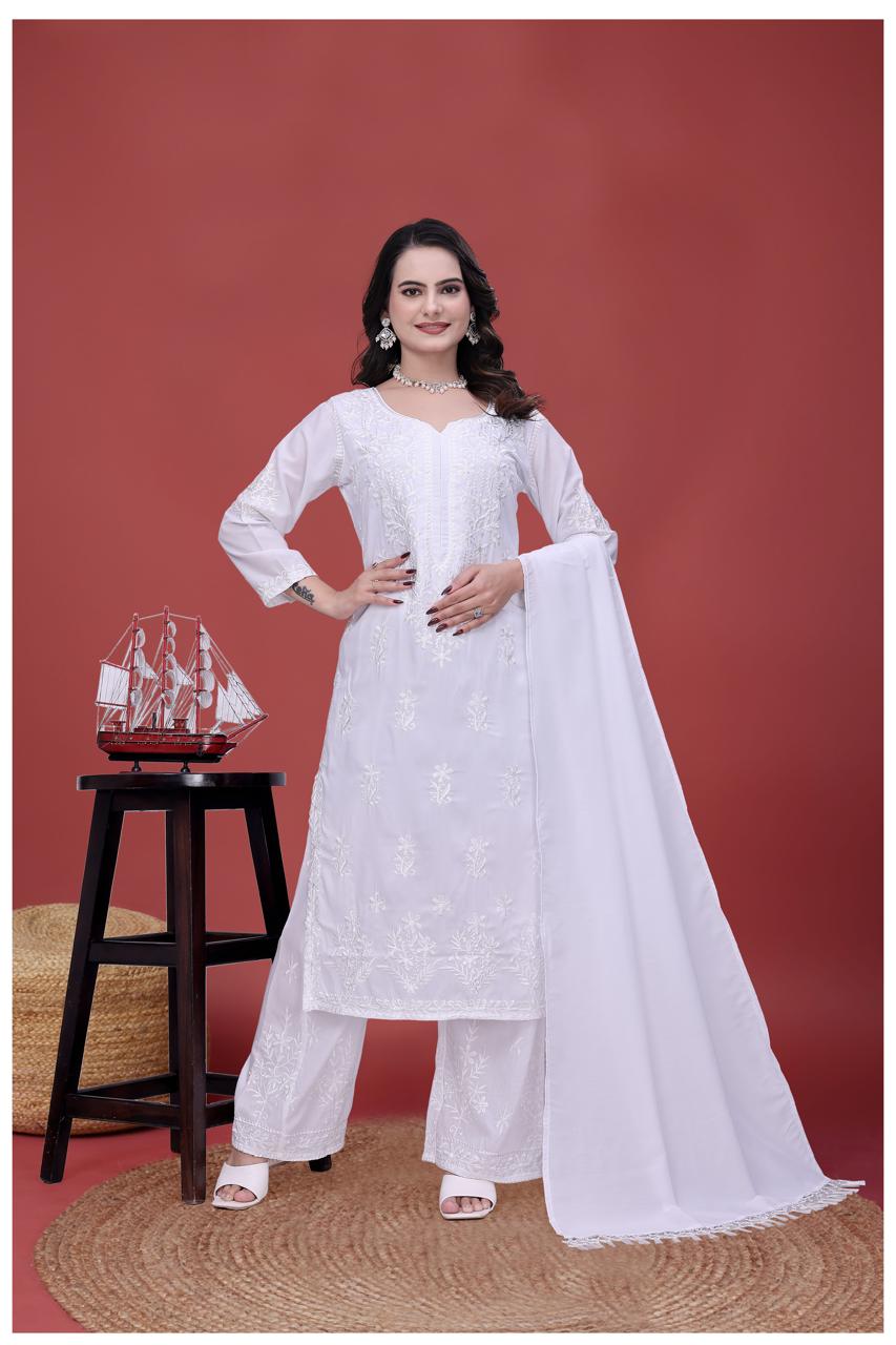 White Kurta Pant Set
