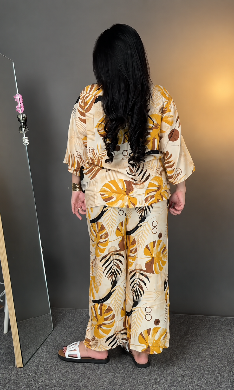 Golden Leaf Luxe Co-Ord Set for Women | Stylish 2-Piece Outfit