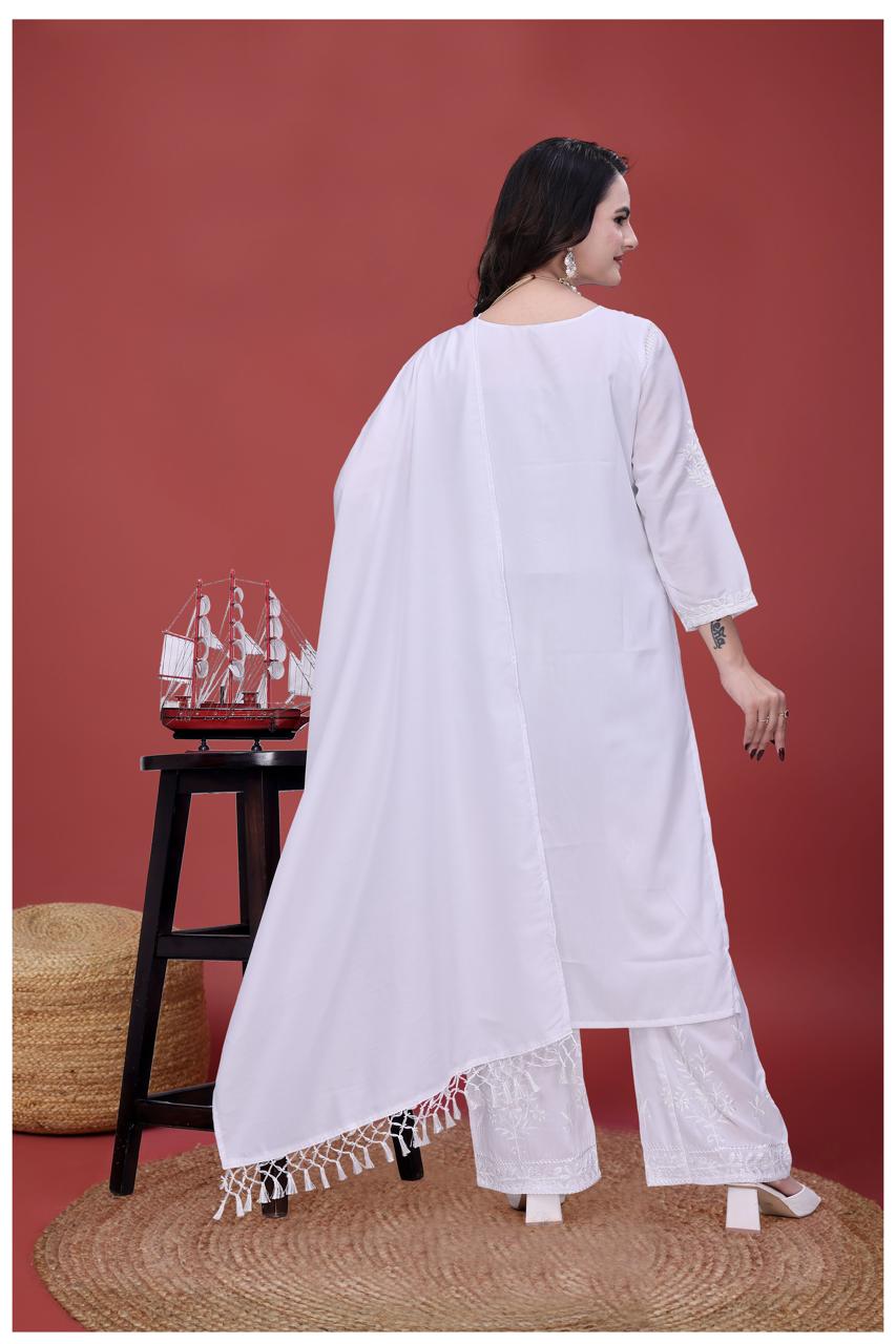 White Kurta Pant Set