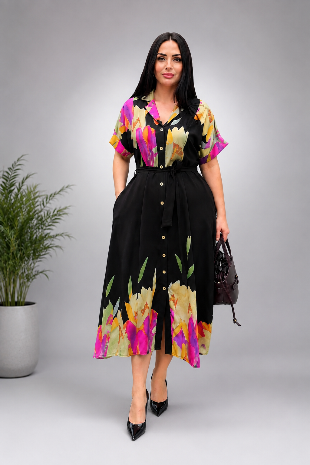 FLORA LUXE IMPORTED REYON WOMAN'S MAXI DRESS