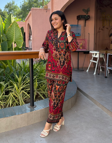 Printed Reyon Co Ord Set