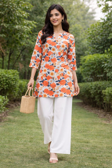 Designer Co-ord Set Rayon Slub With Digital Print