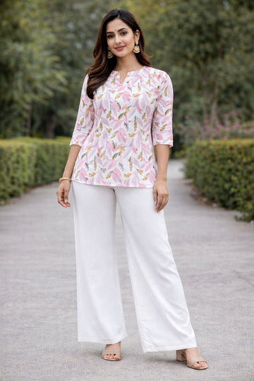 Designer Co-ord Set Rayon Slub With Digital Print