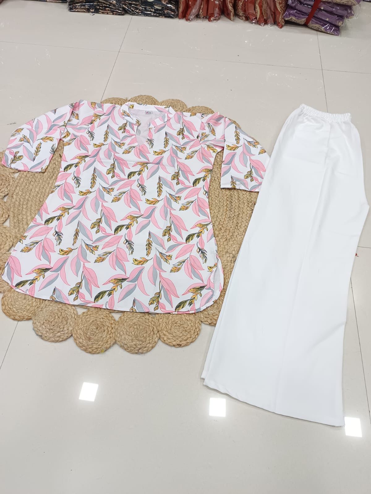 Designer Co-ord Set Rayon Slub With Digital Print