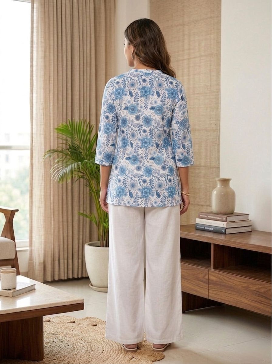 Designer Co-ord Set Rayon Slub With Digital Print