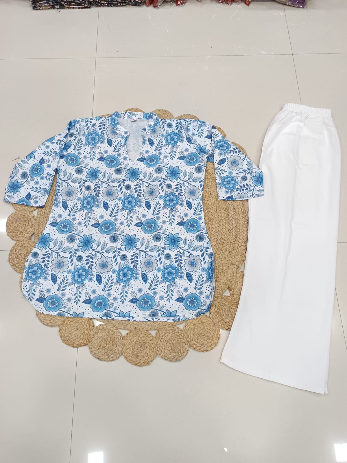 Designer Co-ord Set Rayon Slub With Digital Print