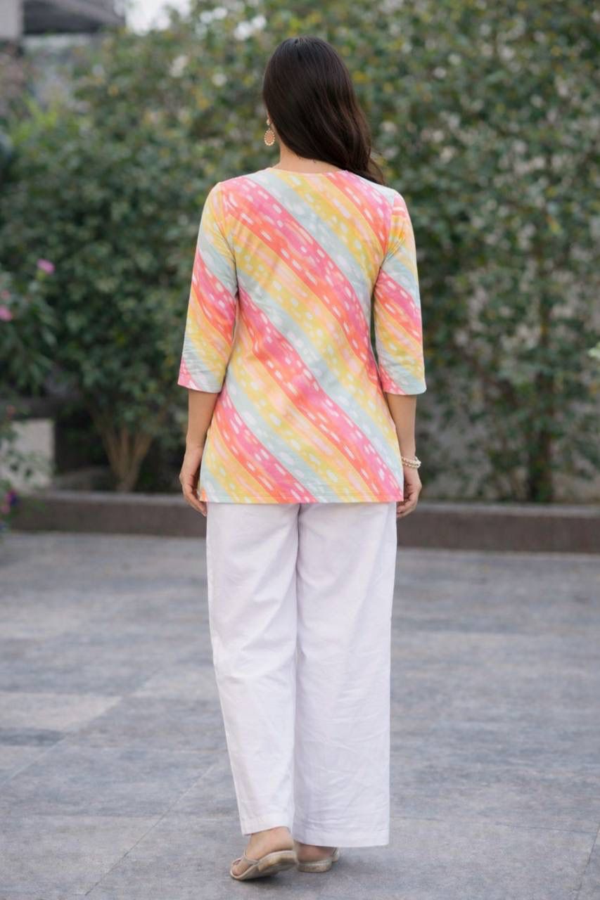Designer Co-ord Set Rayon Slub With Digital Print