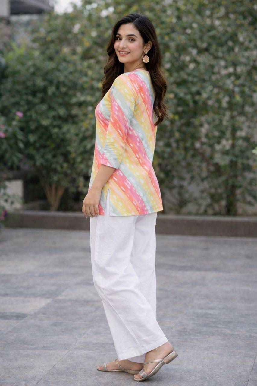 Designer Co-ord Set Rayon Slub With Digital Print