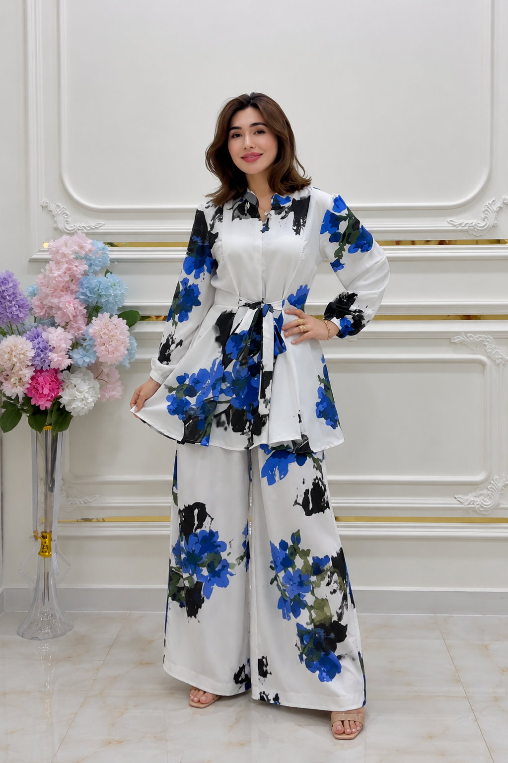 Yana Flora Premium Linen Woman Co-Ord Sets