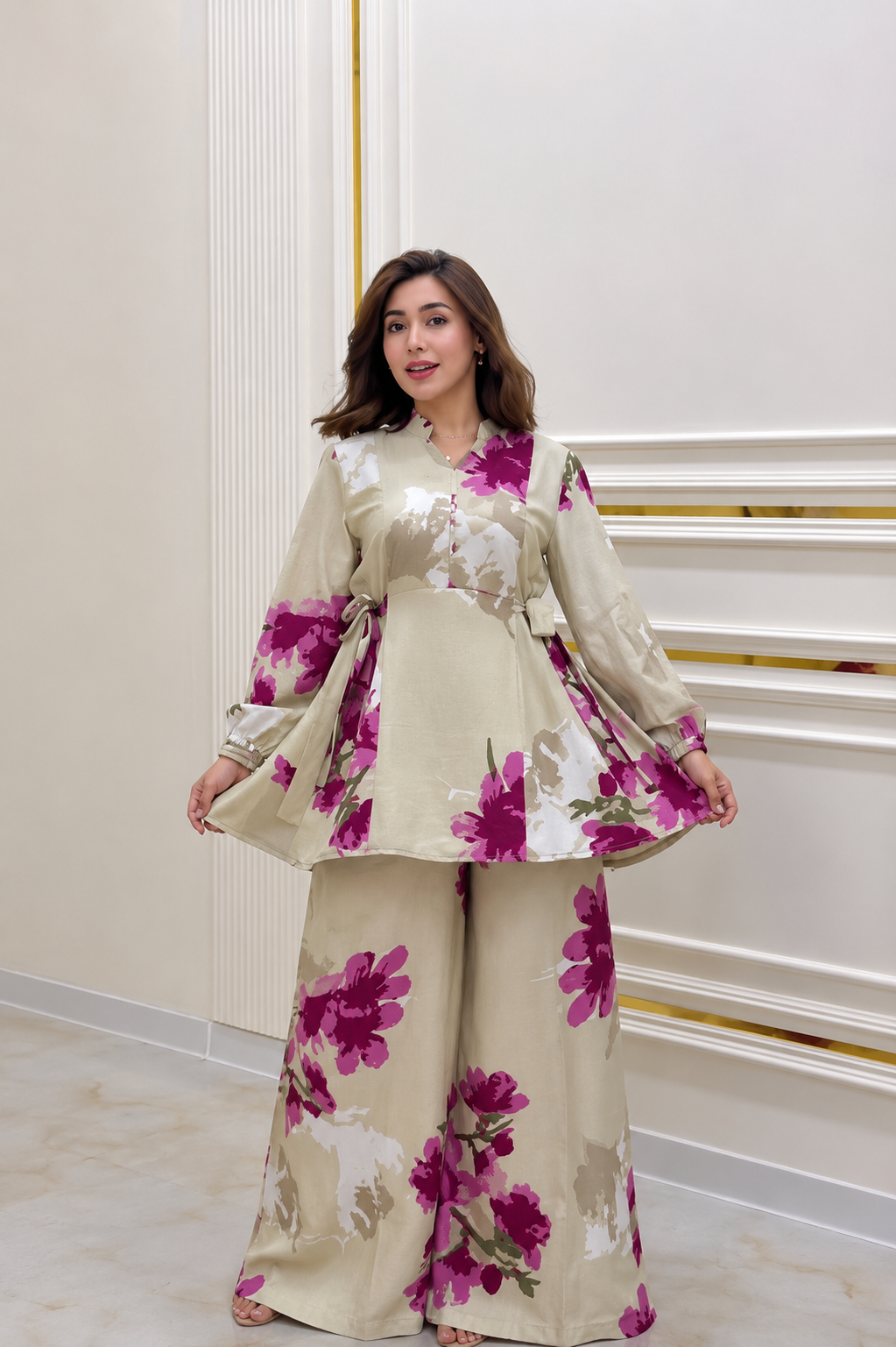 Yana Flora Premium Linen Woman Co-Ord Sets