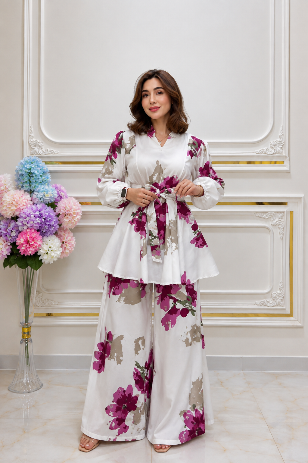 Yana Flora Premium Linen Woman Co-Ord Sets