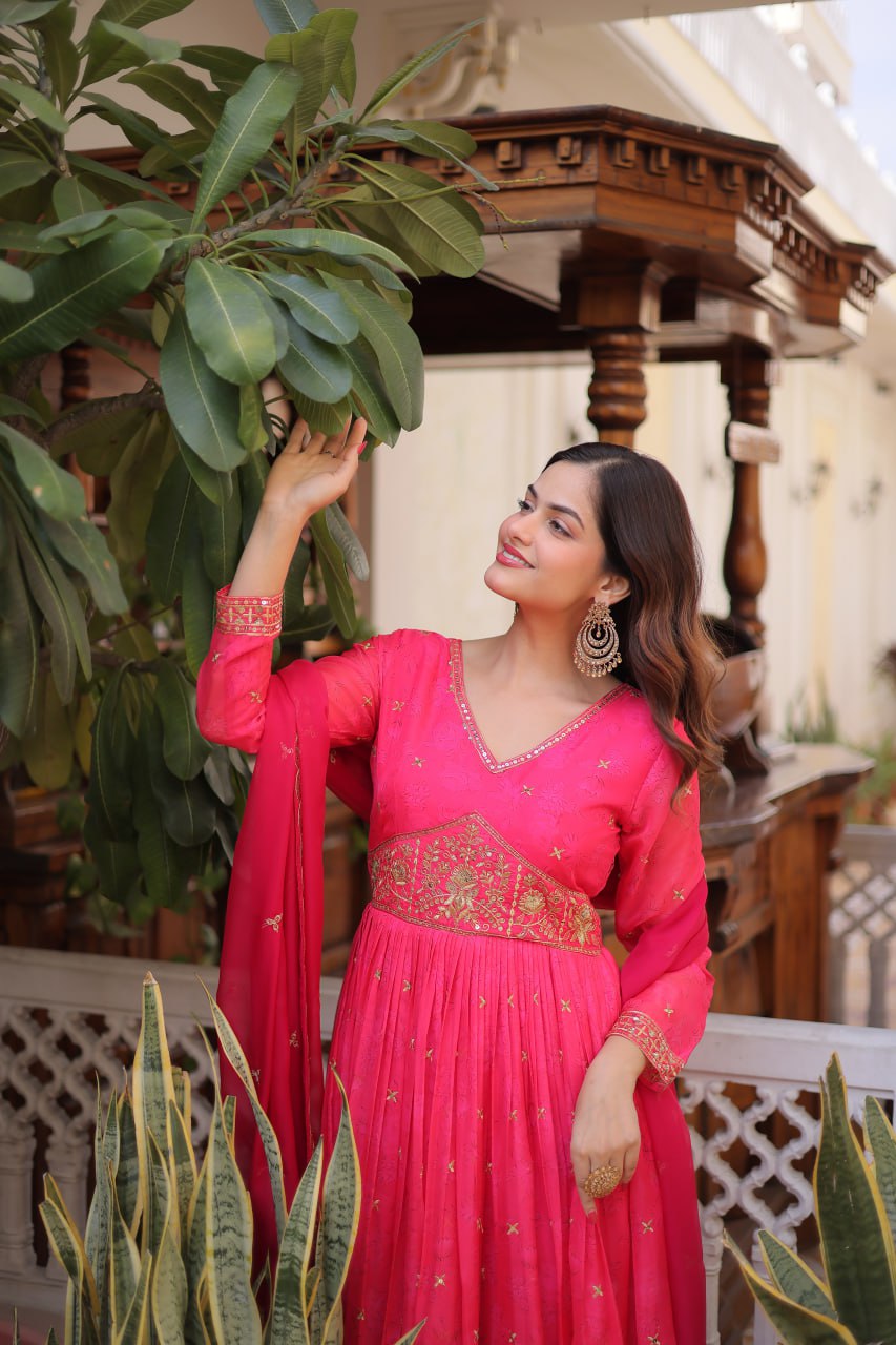Royal Rani Radiance Embroidered Gown Set