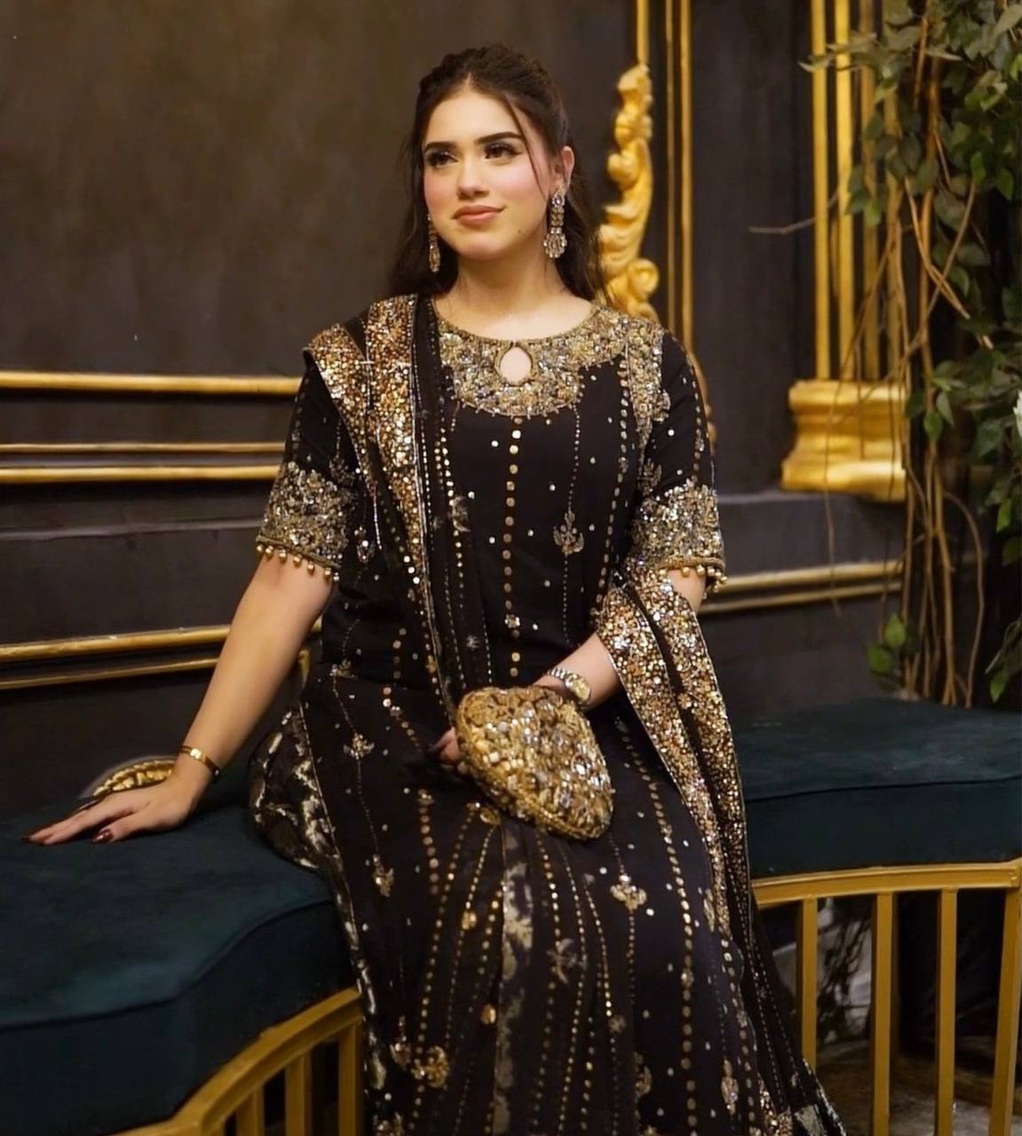 Sitara Shine Faux Georgette Embroidered Kurta Pant Set